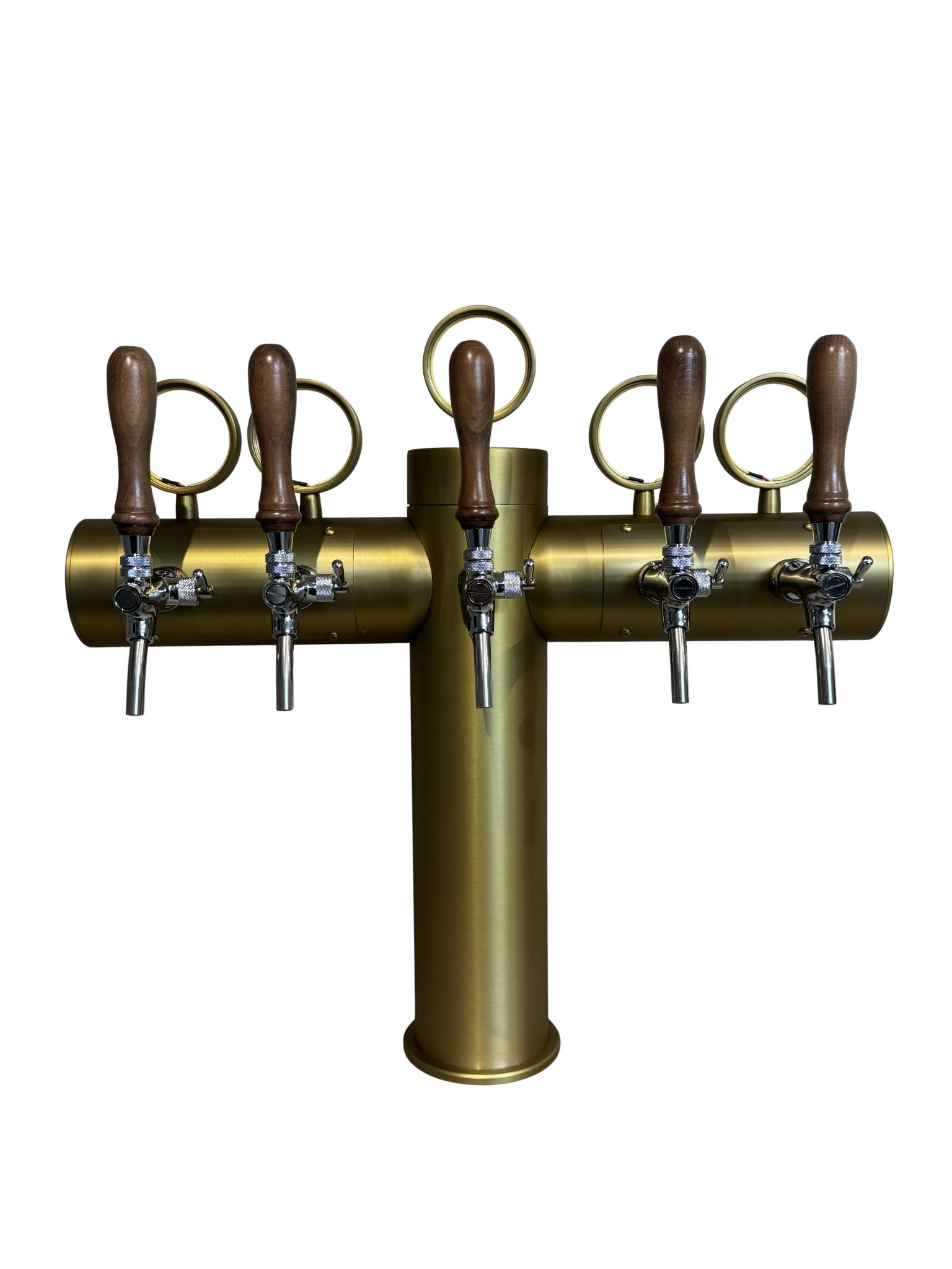 Øltårn 5 Haner (2+1+2) i Guld | Fleksibelt Fadølsanlæg til Bar & Event